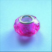 Korálky - Pandora plast 9x15mm-1ks (ruž.ostrá) - 8766903_