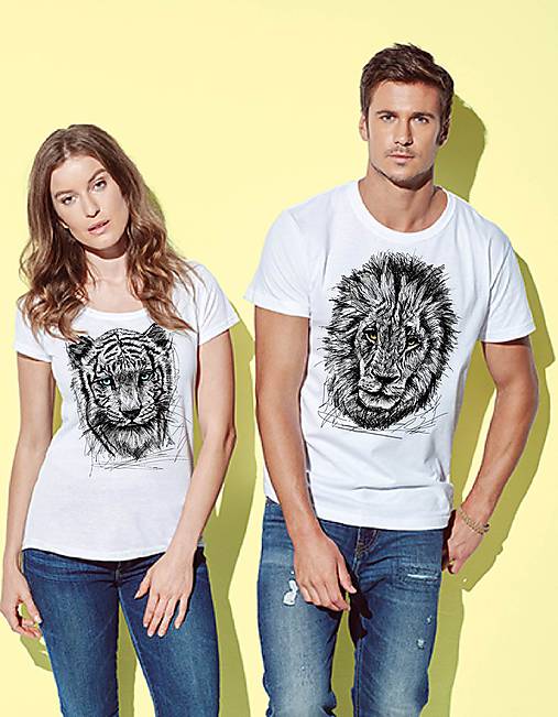Topy, tričká, tielka - Tričko LEV alebo Tiger - 8771193_
