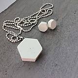 Sady šperkov - Betónový set HEX nuts White (šesťuholník) - 8771513_