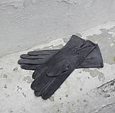 Rukavice - Šedé dámské semišové rukavice bezpodšívkové - delší - 8775853_