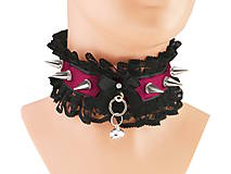 Náhrdelníky - Obojok čipkový, gothic steampunk, punk, gothic pastel, kitten play collar, BDSM, petplay collar S5 - 8780520_