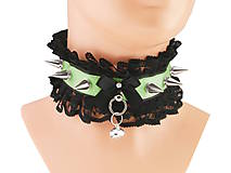 Náhrdelníky - Obojok čipkový, gothic steampunk, punk, gothic pastel, kitten play collar, BDSM, petplay collar S6 - 8781212_