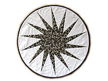 Úžitkový textil - Kruhový obrus čierno-biely - 8780152_