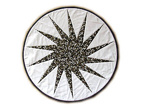 Úžitkový textil - Kruhový obrus čierno-biely - 8780152_
