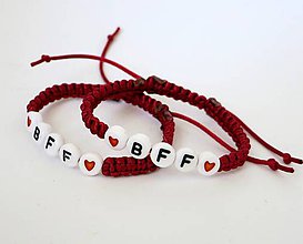 Náramky - Best friends forever - 1 ks (bordová) - 8781581_