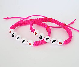 Náramky - Best friends forever - 1 ks (ružová neon) - 8781597_