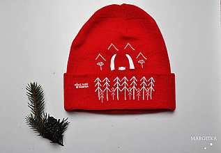 Čiapky, čelenky, klobúky - Zimná čiapka //NÍZKE TATRY /červená - 8781895_