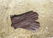Rukavice - Výprodej - hnědé pánské kožené rukavice, II jakost - 8782074_