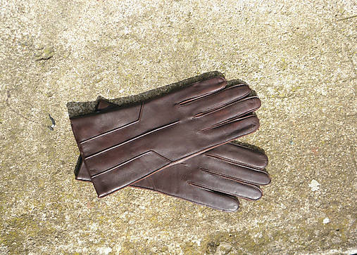  - Výprodej - hnědé pánské kožené rukavice, II jakost - 8782074_