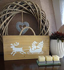 Dekorácie - Vianočná drevená tabuľka - 8783463_