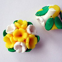 Korálky - FIMO kvet 25mm (žltá) - 8783916_