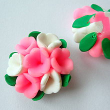 Korálky - FIMO kvet 25mm (ružová) - 8783919_