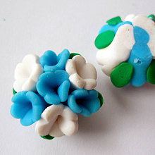 Korálky - FIMO kvet 25mm (modrá) - 8783922_