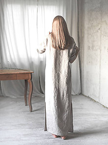 Nočná bielizeň - Dámska ľanová nočná košeľa - 8783025_