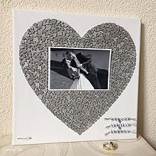 Darčeky pre svadobčanov - Srdiečkové srdce s fotkou farebné (Strieborná) - 8793449_