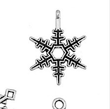 Komponenty - Prívesok strieborný snehová vločka 1,9 x 2,5 cm - 8792610_