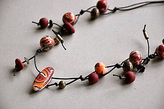 Náhrdelníky - náhrdelník v jesenných farbách - 8793551_