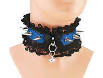 Náhrdelníky - Obojok čipkový, gothic steampunk, punk, gothic pastel, kitten play collar, BDSM, petplay collar S9 - 8798595_