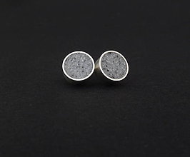 Náušnice - Stříbro a kámen (gray) - 8797615_