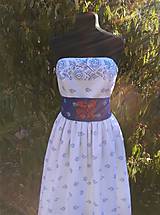 Šaty - Snehobiele s modrotlačou - 8801728_