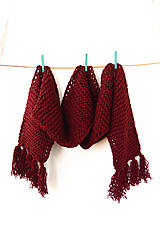 Šály a nákrčníky - Zľava 8,- eur...BoHo ŠáL... & VLNA... vo vínovočervenej... 200cm - 8804309_