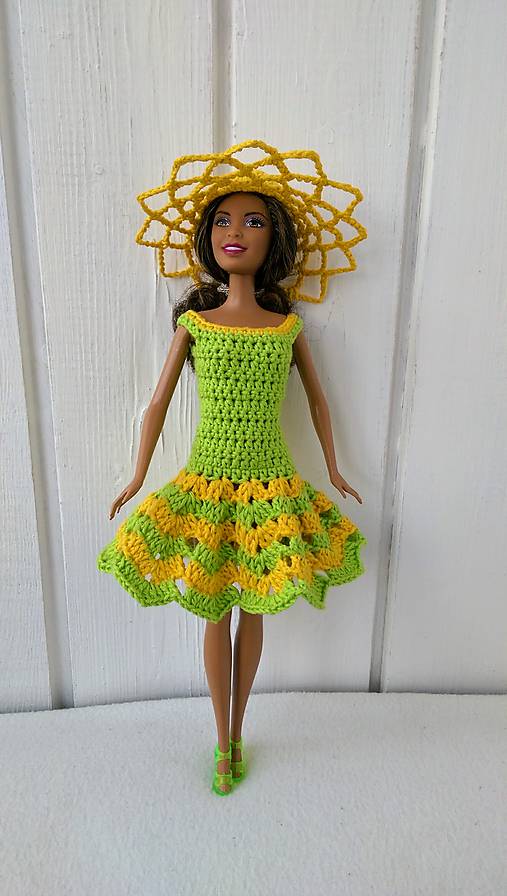  - Zelenožlté šaty pre Barbie - 8800540_