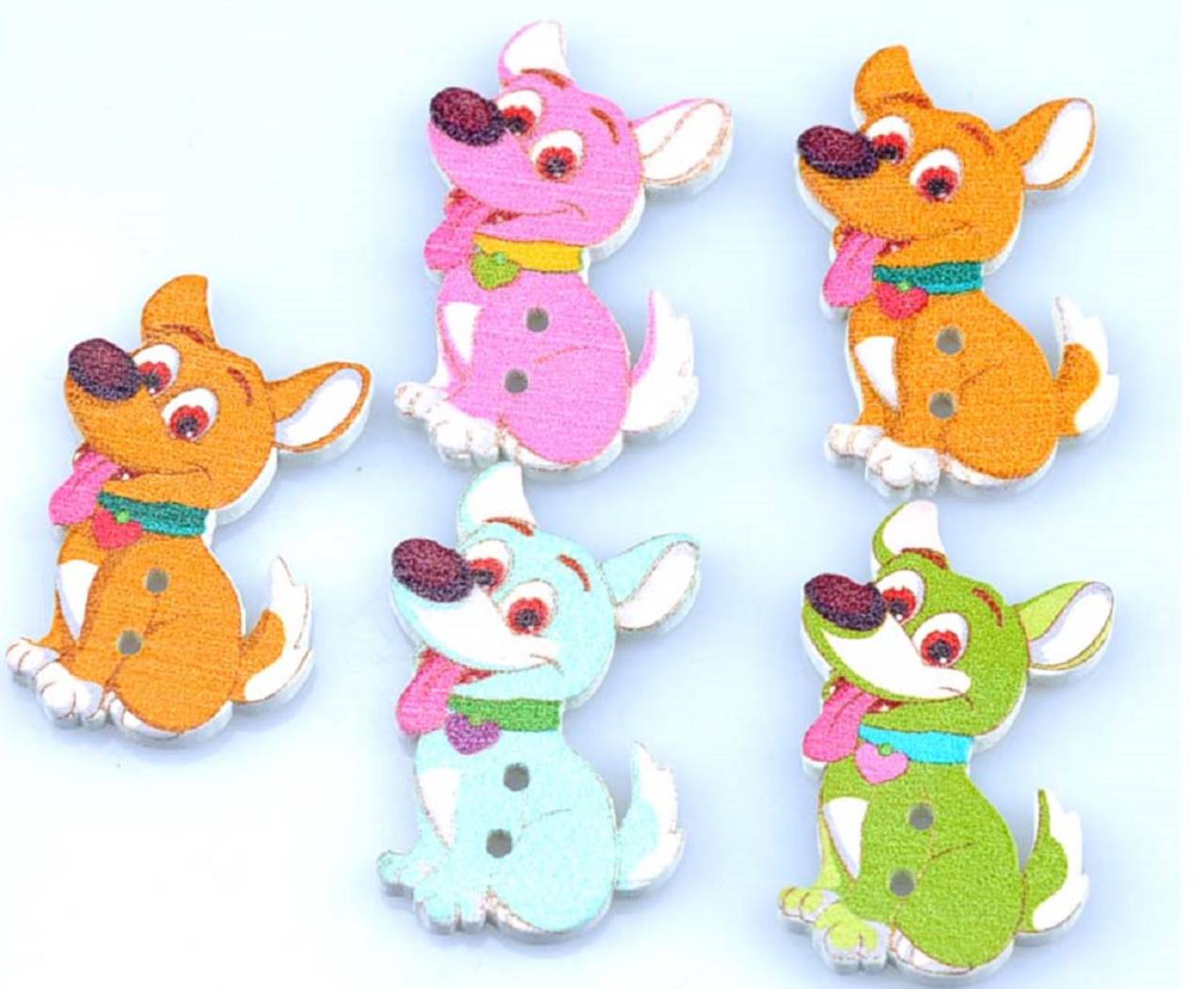 G104 Gombík drevený psíček 1,7 x 2,8 cm