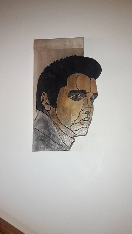Portret Elvis Presley, obraz z dreva