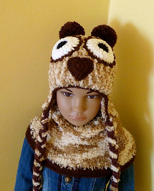 Detské čiapky - Sovickova coko hneda supravkaSKLADOM - 8804776_