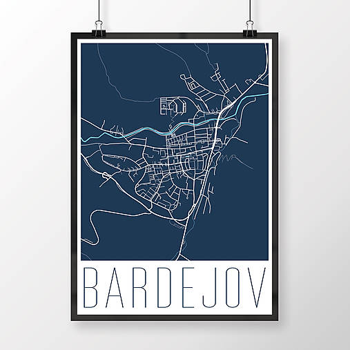 Grafika - BARDEJOV, moderný, tmavomodrý - 8808187_