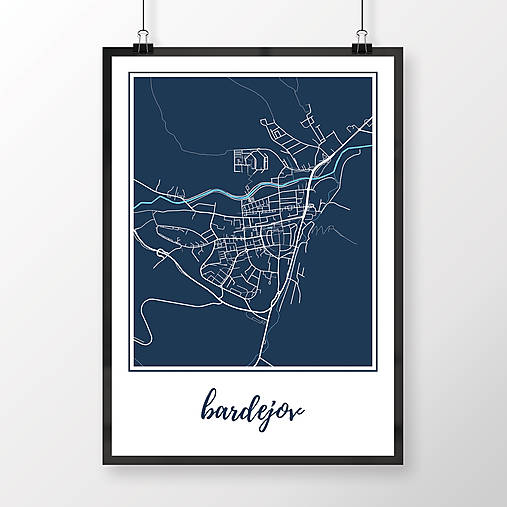 Grafika - BARDEJOV, klasický, tmavomodrý - 8808188_