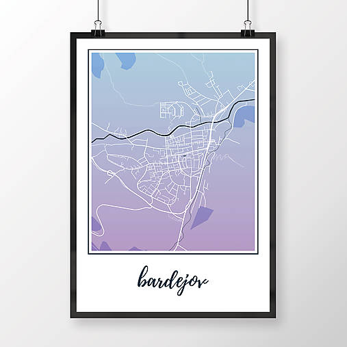 Grafika - BARDEJOV, klasický, modro-fialový - 8808302_