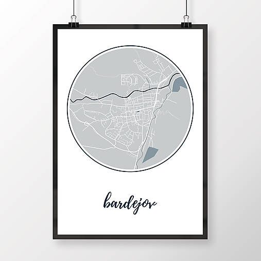 Grafika - BARDEJOV, okrúhly, svetlomodrý - 8808849_