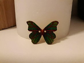 Galantéria - G104 Gombík drevený motýľ 2,1 x (2,6 cm) - 8809782_