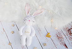 Hračky - Zajačik bielo-zlatý - 8813194_