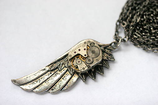  - Steampunkový náhrdelník Krídlo - 8815973_