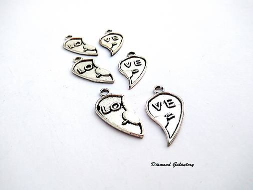 Komponenty - Prívesok Love dvojdielny - 8817563_