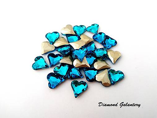 Galantéria - Ozdobné srdiečka 8x10 mm - Modré - 8817872_