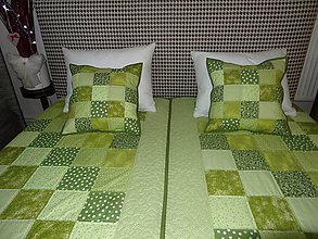 Úžitkový textil - Vankúš - kocky (Zelená) - 8819720_