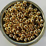 Korálky - 3 mm (cca 320 ks) (Zlatá) - 8827865_