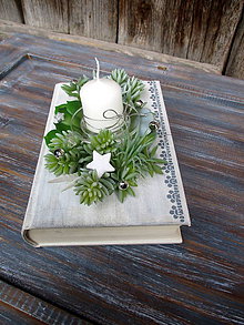 Svietidlá - Vianočná kaktusová dekorácia v knihe - 8824189_