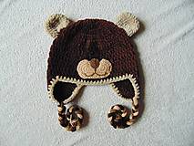 Detské čiapky - Plyšový medvedík- čokoládový :) - 8829657_