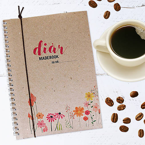 Papiernictvo - Diár MADEBOOK - KVETY - 8830310_
