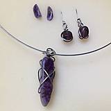 Sady šperkov - sada šperkov s fialovým achátom a fluoritom - 8835149_