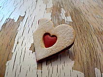 Brošne - linecké srdce-menšia brošňa (nakusnuté) - 8838995_