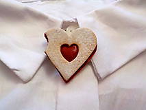 Brošne - linecké srdce-menšia brošňa (nakusnuté) - 8838999_