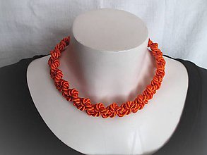 Náhrdelníky - Uzlíkový náhrdelník - oranžový - 8840900_
