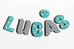 Tabuľky - LUCAS drevené písmenká pre chlapca - 8845058_