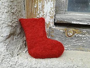 Dekorácie - Červená mikulášska ponožka - 8847924_
