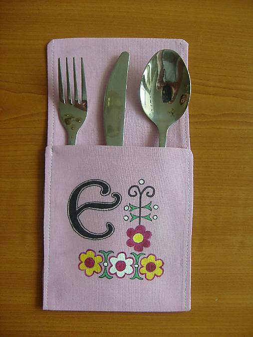 Úžitkový textil - Textilné vrecko na príbor - 8846609_